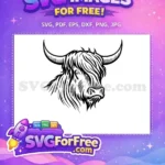 Free Cute Face Free Fluffy Hair Highland Cow Free SVG 4 - Instant Download