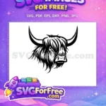 Free Cute Face Free Fluffy Highland Cow Free SVG 6 - Instant Download