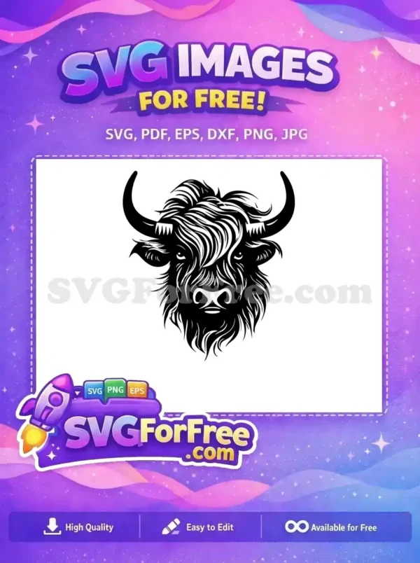 Free Cute Highland Cow Free Fluffy Face Animals Free SVG Free Cute Highland Cow Free Fluffy Face Animals Free SVG