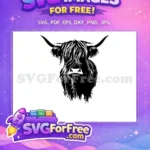 Free Cute Face Free Fluffy Haired Highland Cow Free SVG 1 - Instant Download