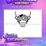 Free Cute Highland Cow Free Fluffy Face Animal Free SVG 2 - Instant Download