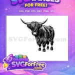 Free Cute Face Free Fluffy Highland Cow Free SVG 8 - Instant Download