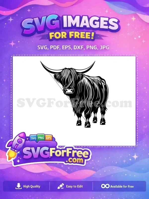 Free Cute Face Free Fluffy Highland Cow Free SVG 8