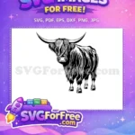 Free Cute Face Free Fluffy Haired Highland Cow Free SVG 2 - Instant Download