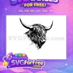Free Cute Face Free Highland Cow Portrait Free SVG 4 - Instant Download