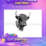 Free Cute Face Free Long Hair Highland Cow Free SVG 4 - Instant Download
