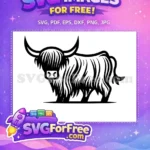 Free Cute Face Free Brown Highland Cow Portrait Free SVG 2 - Instant Download