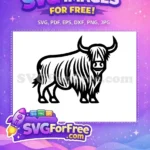 Free Cute Face Free Long Hair Highland Cow Free SVG 5 - Instant Download