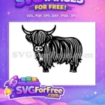 Free Fluffy Face Free Long Hair Highland Cow Free SVG - Instant Download