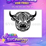 Free Cute Highland Cow Free Fluffy Face Farm Free SVG 3 - Instant Download