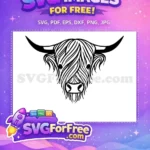 Free Cute Face Free Baby Highland Cow Portrait Free SVG 1 - Instant Download
