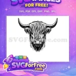 Free Cute Face Free Baby Highland Cow Portrait Free SVG 2 - Instant Download