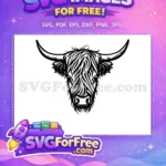 Free Cute Face Free Baby Highland Cow Portrait Free SVG 3 - Instant Download