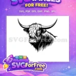 Free Cute Face Free Fluffy Hair Highland Cow Free SVG 18 - Instant Download