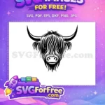 Free Cute Face Free Highland Cow Baby Free SVG - Instant Download