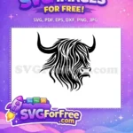 Free Cute Highland Free Cow Heifer Portrait Free SVG 2 - Instant Download
