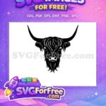 Free Cute Face Free Fluffy Hair Highland Cow Free SVG 24 - Instant Download