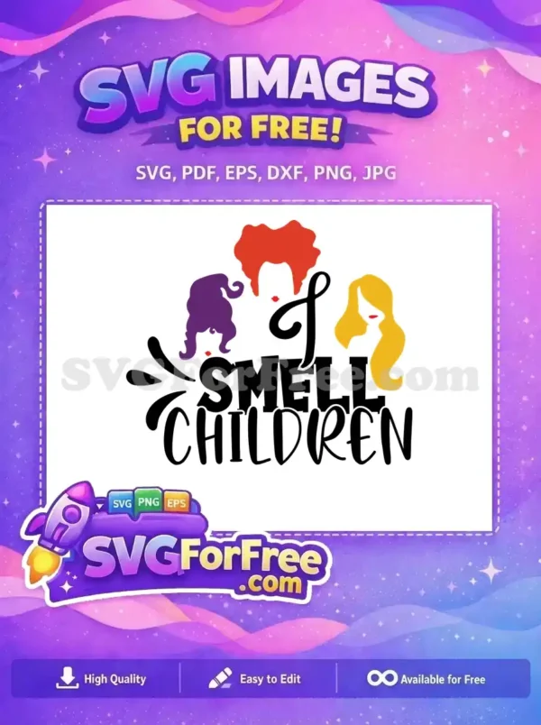 Free Sisters Silhouette Free Smell Children Hocus Pocus Free SVG