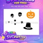 Free Skulls Stars Free Pumpkin Hat Hocus Pocus Free SVG - Instant Download