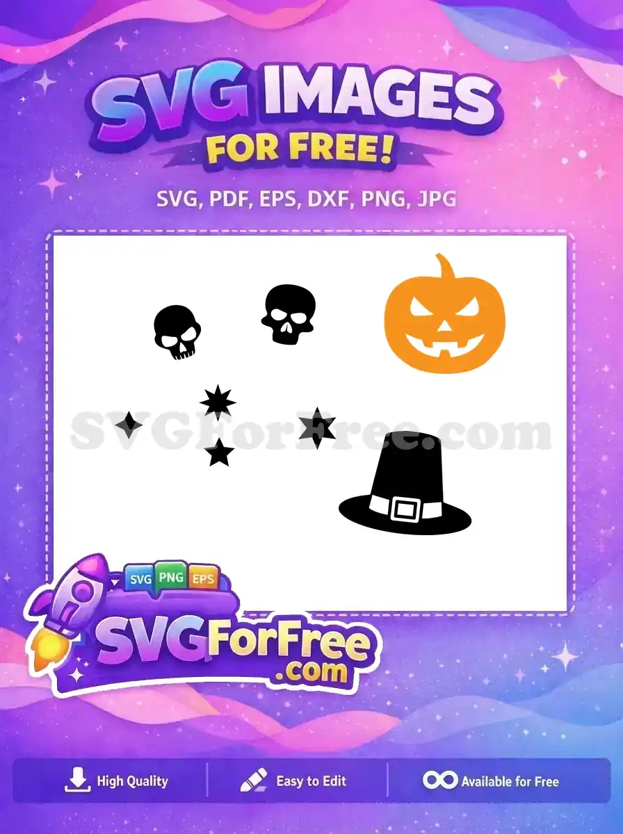 Free Skulls Stars Free Pumpkin Hat Hocus Pocus Free SVG