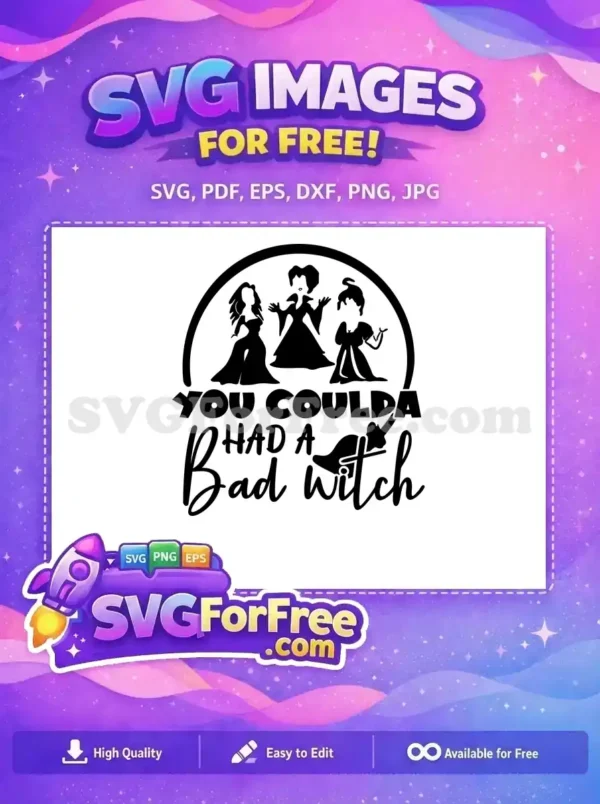 Free Sanderson Sisters Free Bad Witch Hocus Pocus Free SVG 1