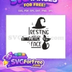 Free Witch Hat Free Resting Witch Face Hocus Pocus Free SVG - Instant Download