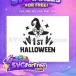 Free Witch Hat Free Bow First Halloween Free SVG - Instant Download