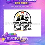 Free Silhouettes Free Colorful Hair Hocus Pocus Free SVG - Instant Download