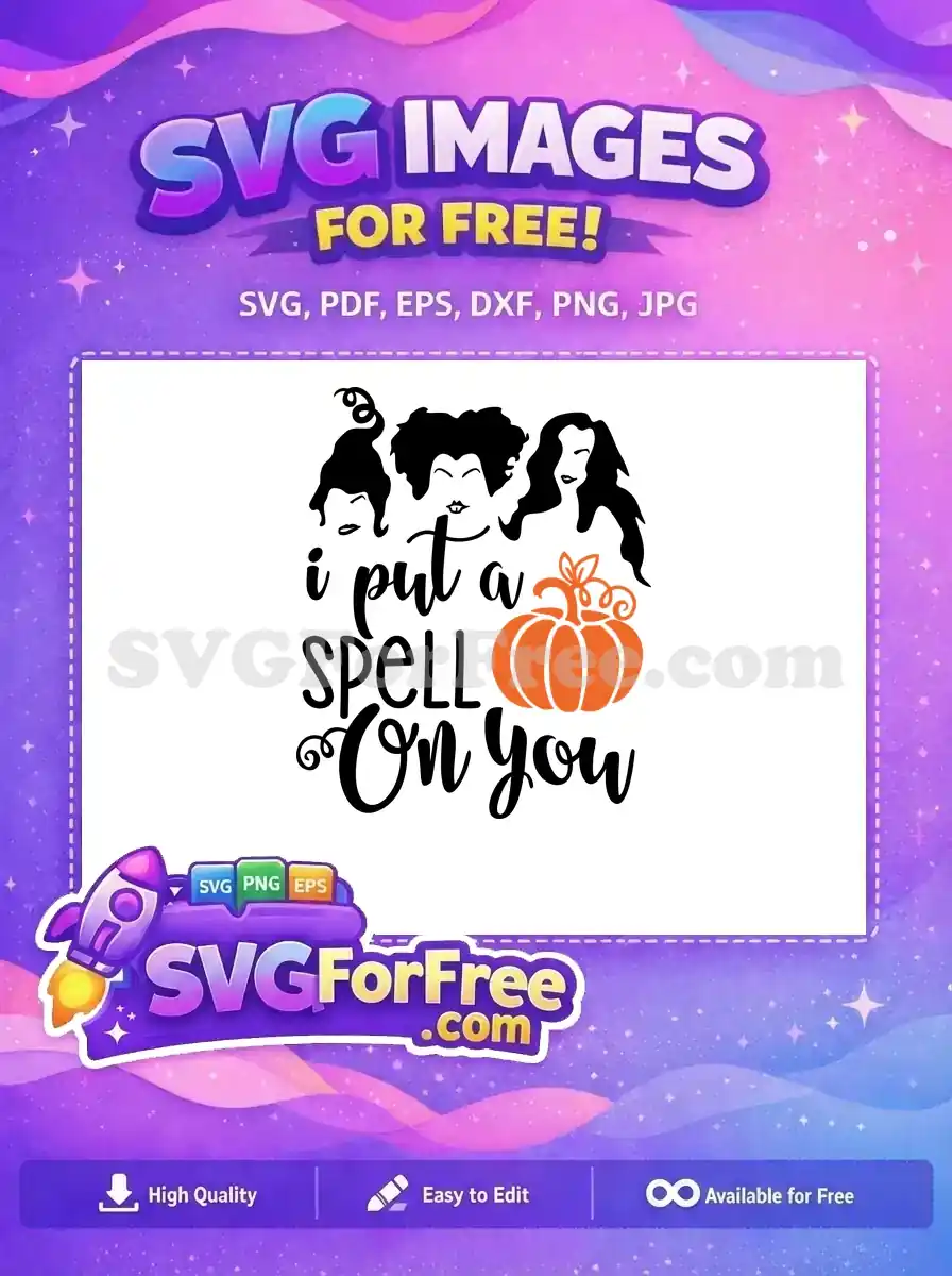 Free Silhouette Witches Free Pumpkin Detail Hocus Pocus Free SVG