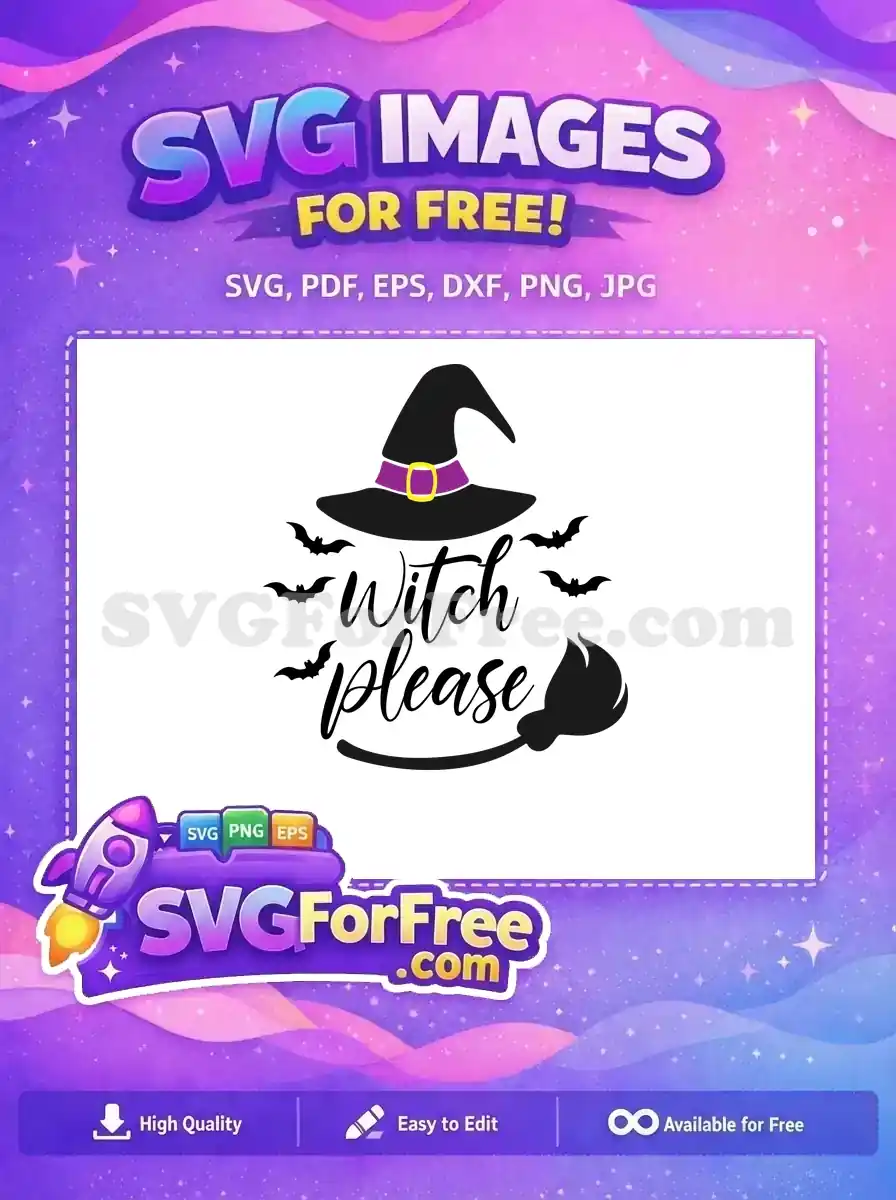 Free Pointed Witch Hat Free Bats Hocus Pocus Free SVG