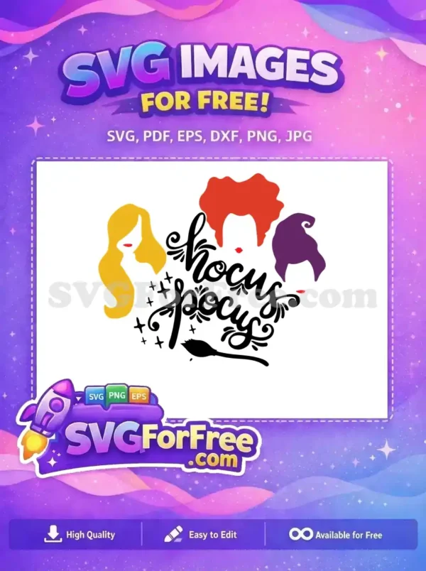 Free Blonde Brunette Redhead Free Silhouette Hocus Pocus Free SVG