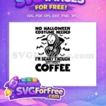 Free Grim Reaper Coffee Free Bats Halloween Free SVG - Instant Download