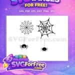 Free Black Web Free Hanging Spiders Hocus Pocus Free SVG - Instant Download
