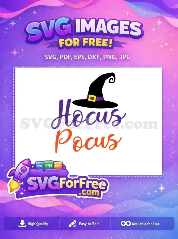 Free Purple Script Free Witch Hat Hocus Pocus Free SVG