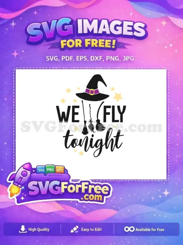 Free Black Witch Hat Free We Fly Tonight Hocus Pocus Free SVG