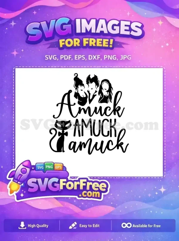Free Sanderson Sisters Free Salem Cat Hocus Pocus Free SVG