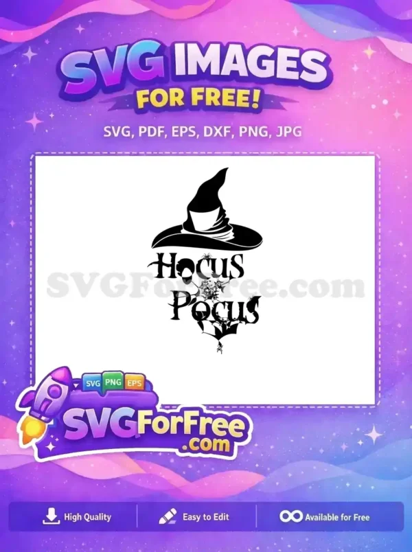 Free Scary Spiders Free Witch Hat Hocus Pocus Free SVG
