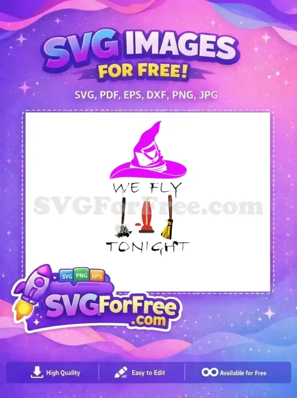 Free Magenta Witch Hat Free Vacuum Broom Hocus Pocus Free SVG