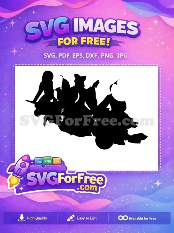 Free Sanderson Sisters Silhouette Free Broomsticks Hocus Pocus Free SVG