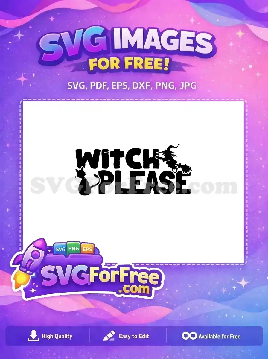 Free Black Cat Silhouette Free Witch on Broom Hocus Pocus Free SVG