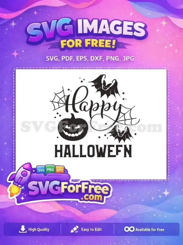 Free Spiderweb Detail Free Smiling Pumpkin Halloween Free SVG