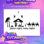 Free Nativity Scene Silhouette Free Wise Men Christmas Free SVG - Instant Download
