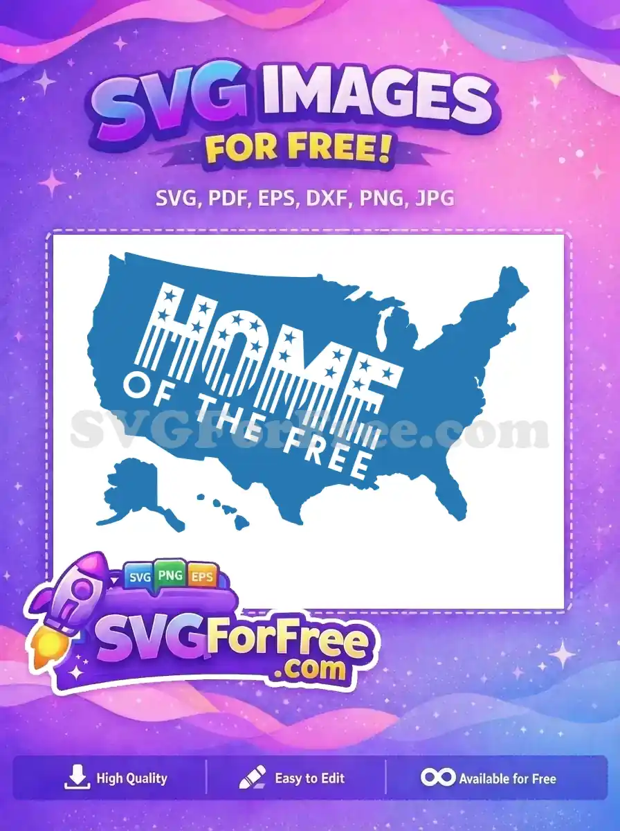 Free Patriotic Stars Free Stripes Home of the Free SVG