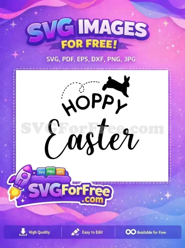 Free Leaping Rabbit Free Dotted Line Easter Free SVG