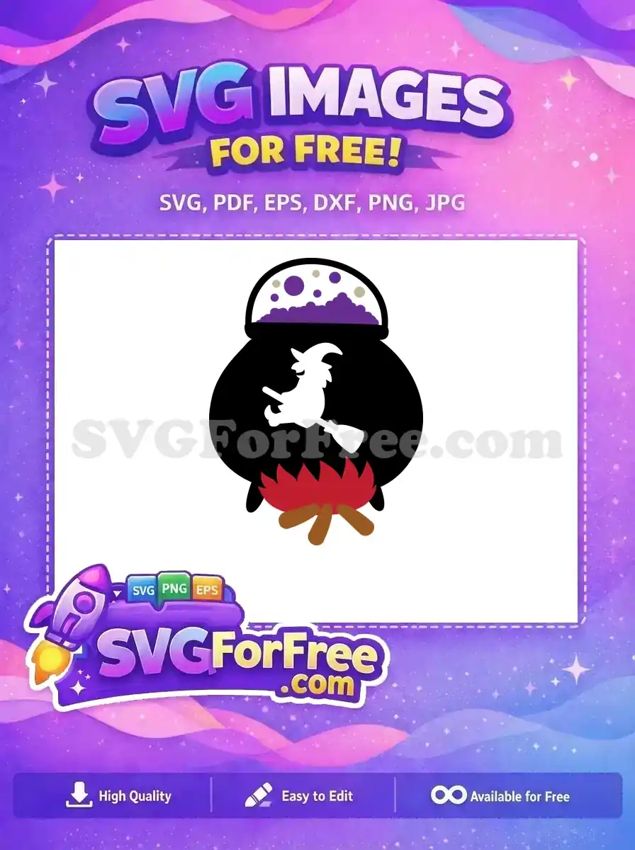 Free Flying Witch Free Bubbling Potion Holidays Christmas Free SVG