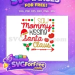 Free Red Hat Free Holly Berry I Saw Mommy Free SVG - Instant Download