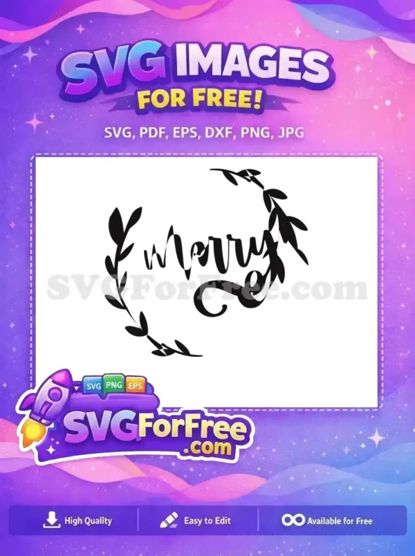 Free Merry Christmas Wreath Free Holiday Season Card Free SVG