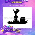 Free Zombie Hand Free Grave Halloween Silhouette Free SVG - Instant Download