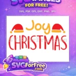 Free Joyful Yellow Free Red Christmas Text Free SVG - Instant Download