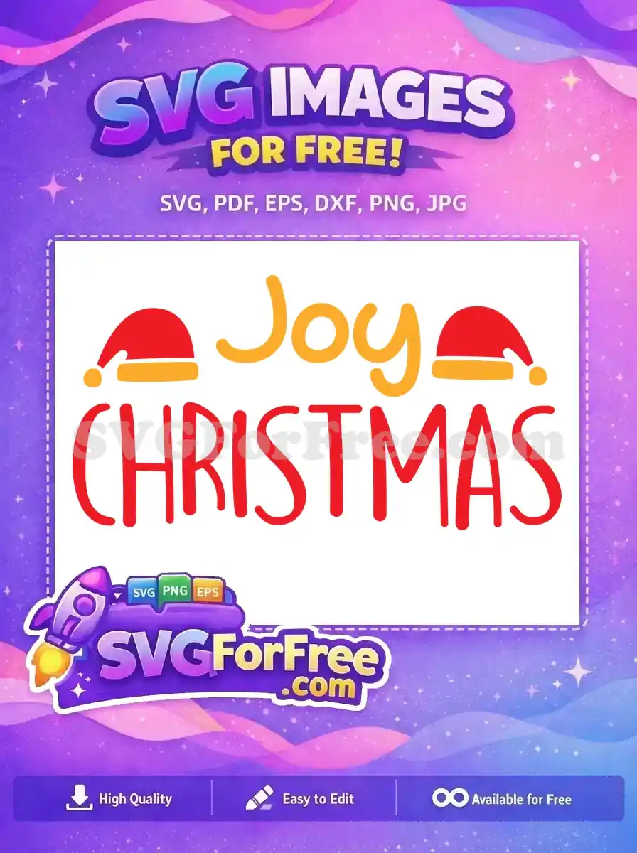 Free Joyful Yellow Free Red Christmas Text Free SVG